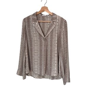 All in Favor Women Leopard Print Oversized Long Sleeve Blouse medium